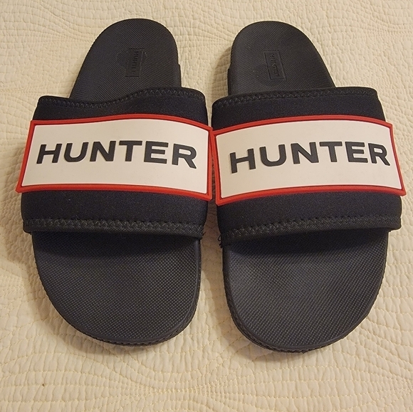 NWOT Hunter Ladies Logo Slip On Slides - Picture 2 of 6